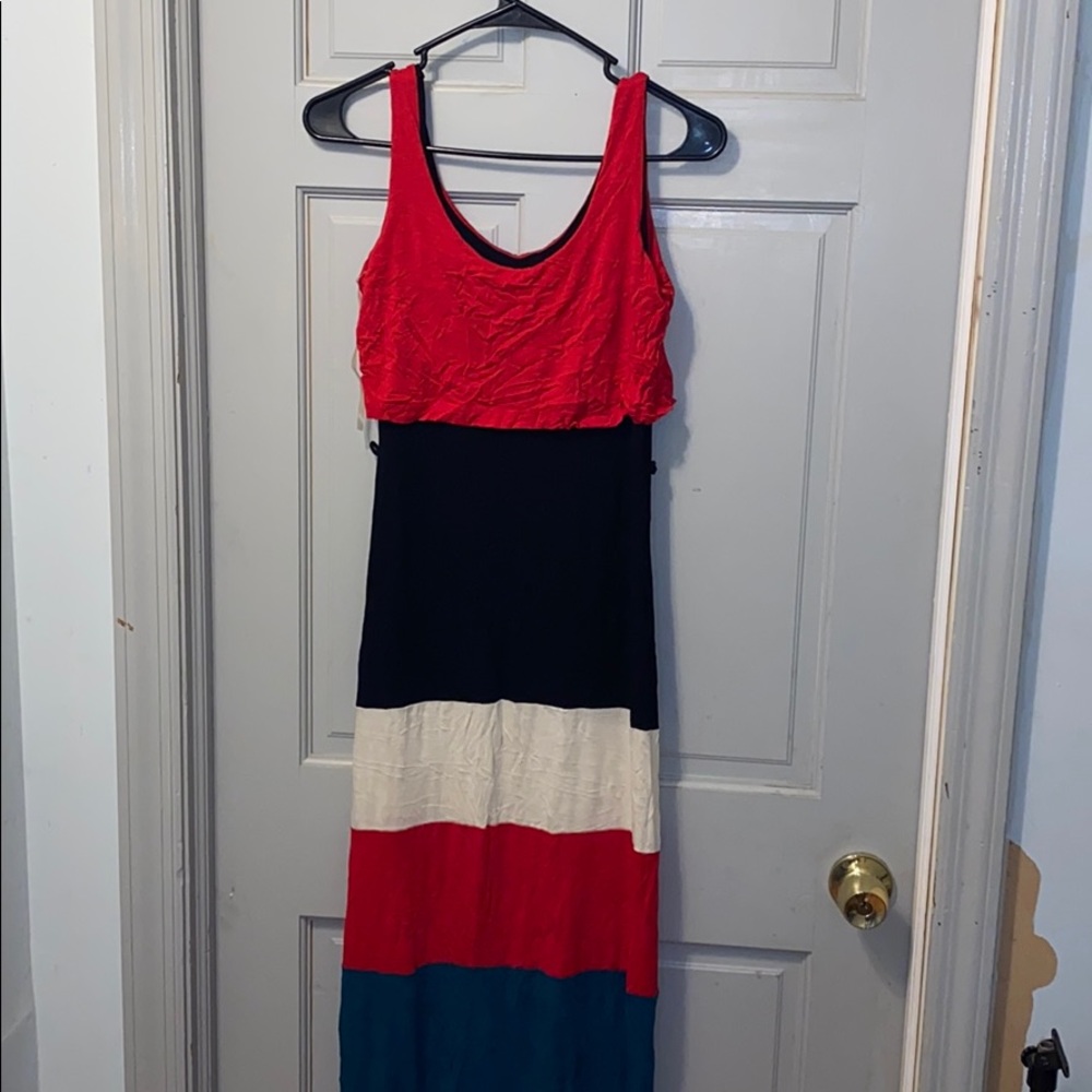 Color block maxi dress
